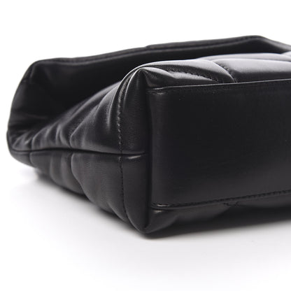 Saint Laurent Lambskin Quilted Toy Loulou Puffer Monogram Chain Satchel Black 9 of 11