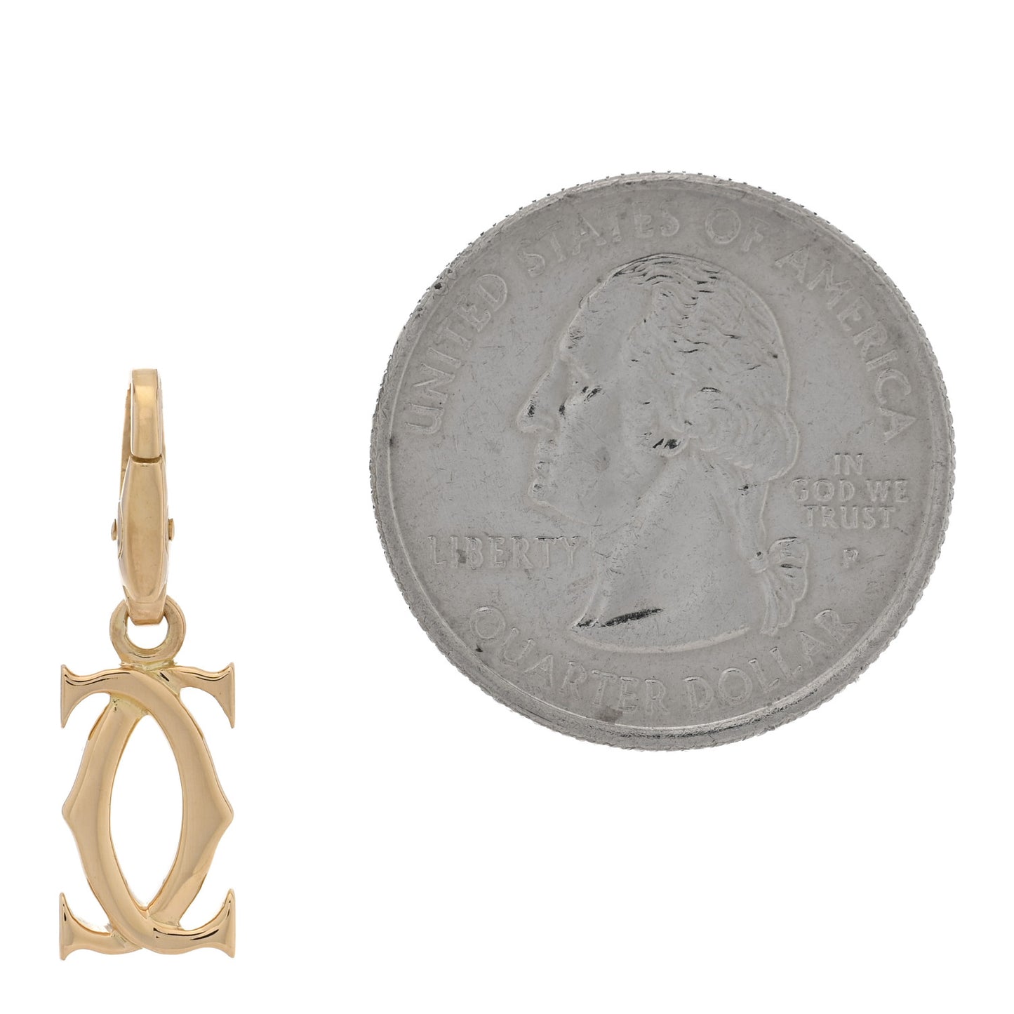 18K Yellow Gold Logo Charm