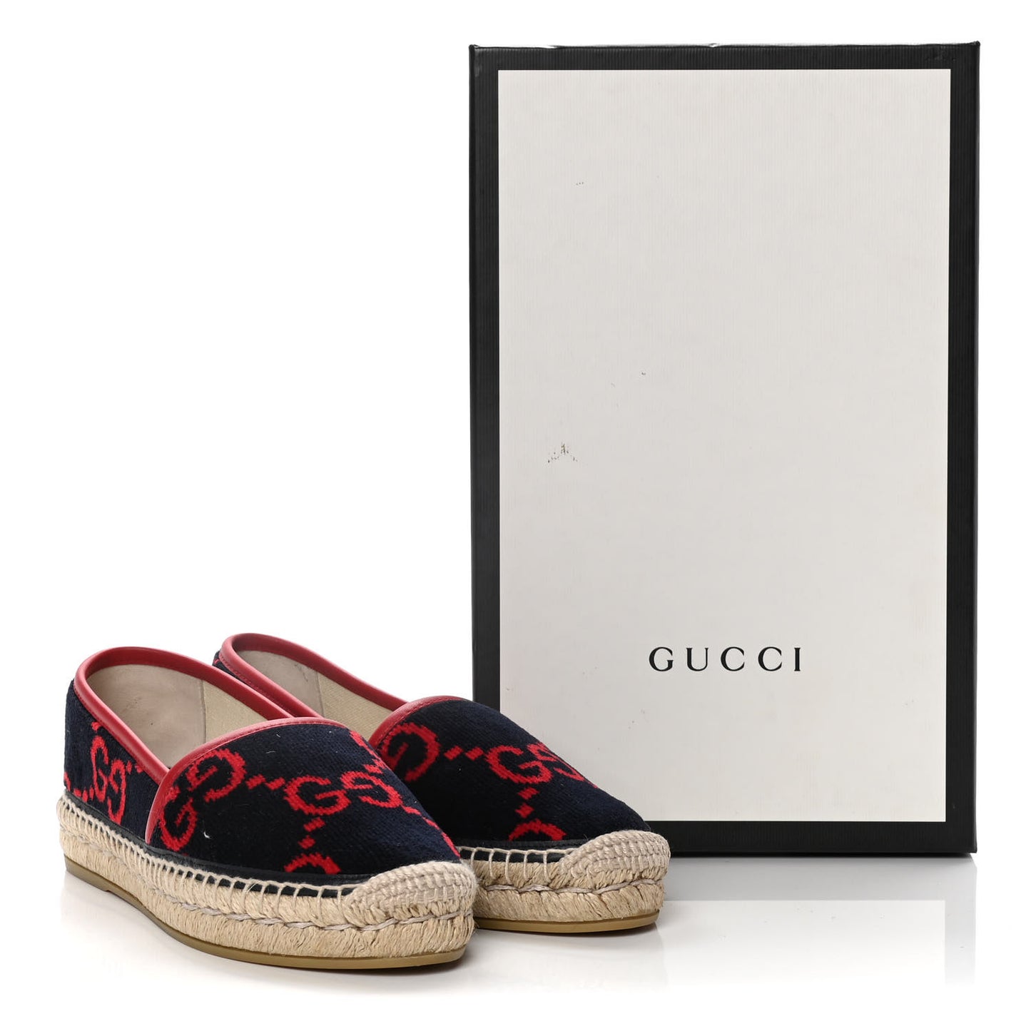 Terry Cloth GG Monogram Espadrilles 36 Blue Red