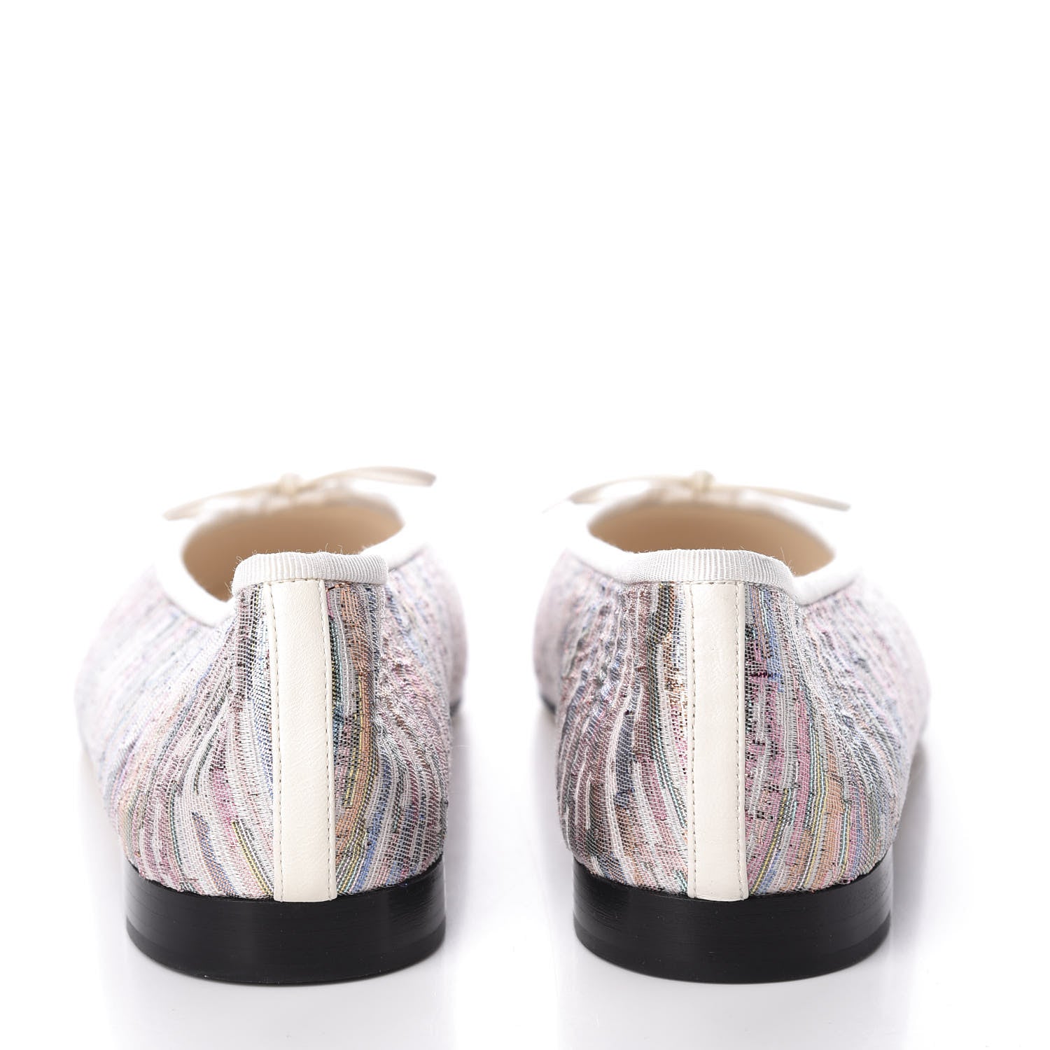 Chanel Sequin Grosgrain Cap Toe Ballerina Flats 40.5 Black Multicolor 5 of 10
