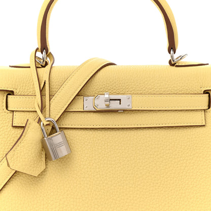 Hermes Togo Kelly Retourne 25 Jaune Poussin 8 of 11