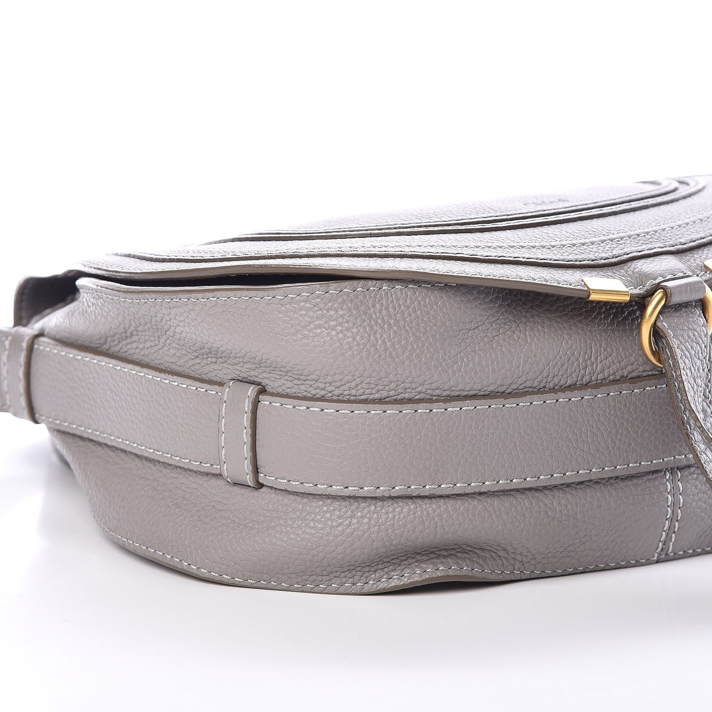 Calfskin Medium Marcie Round Crossbody Bag Cashmere Grey