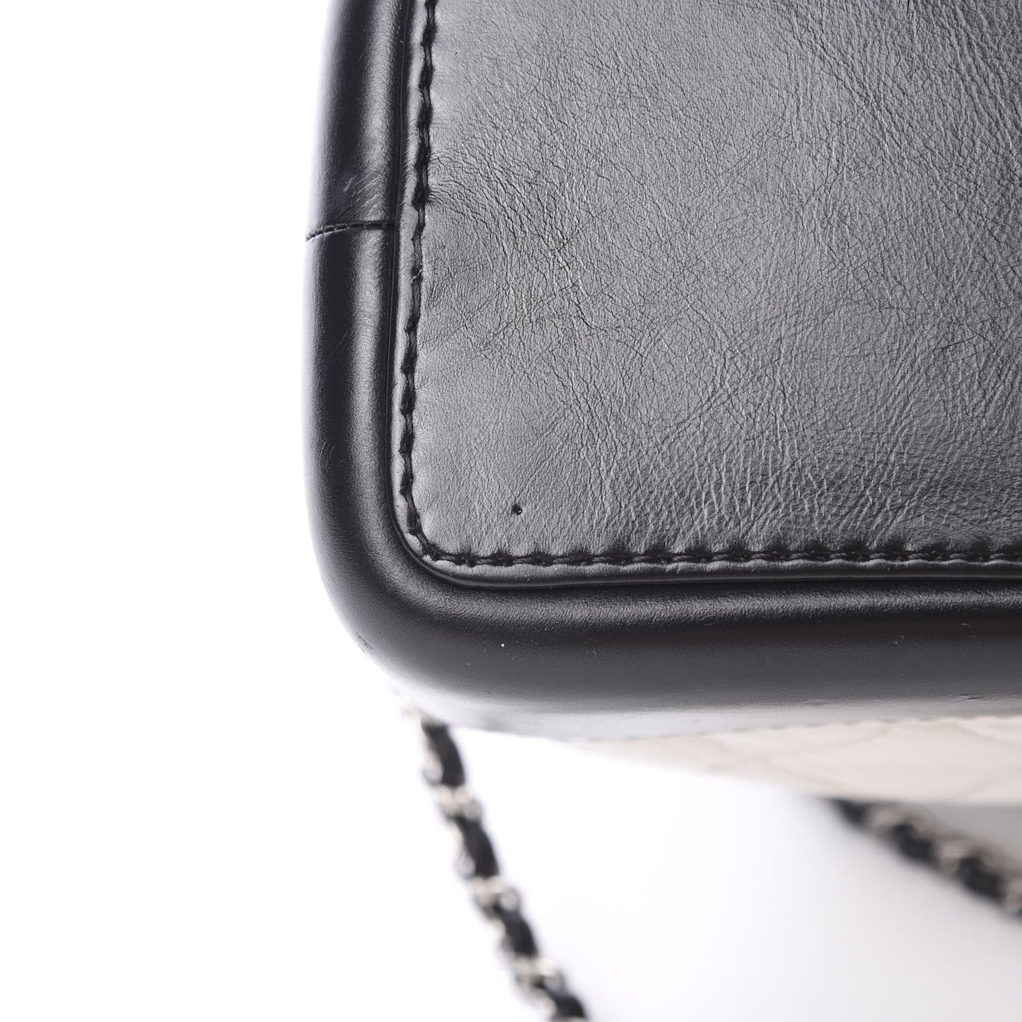 Aged Calfskin Quilted Small Gabrielle Backpack Black White