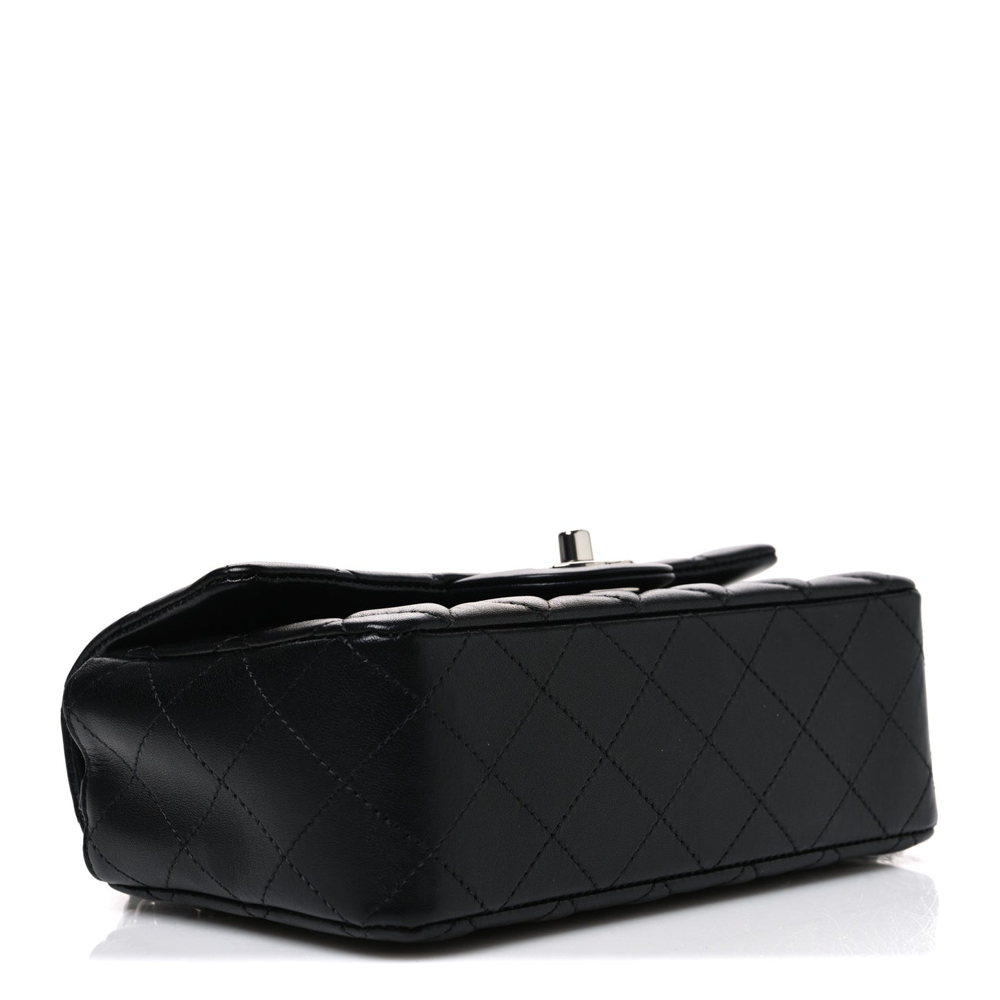 Lambskin Quilted Mini Rectangular Flap Black