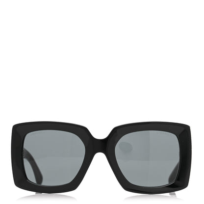 Chanel Acetate Rectangle Sunglasses 5435 Black 2 of 8