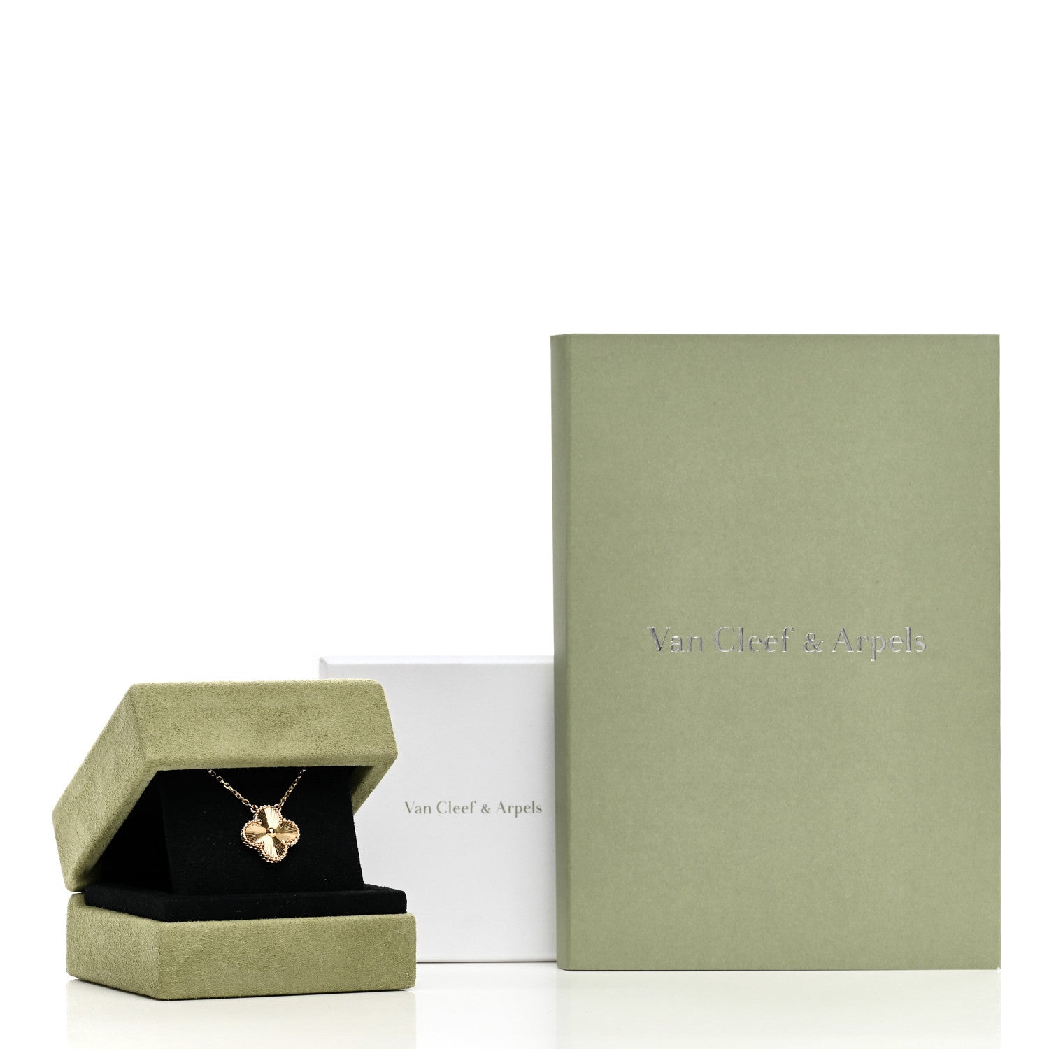 Van Cleef & Arpels 18K Yellow Gold Guilloche Vintage Alhambra Pendant Necklace 6 of 6