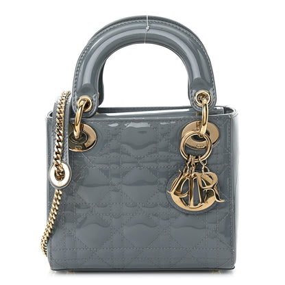 Christian Dior Patent Cannage Mini Lady Dior Light Blue 1 of 10