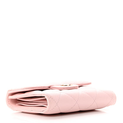 Chanel Caviar Quilted Compact Flap Wallet Light Pink 4 of 9