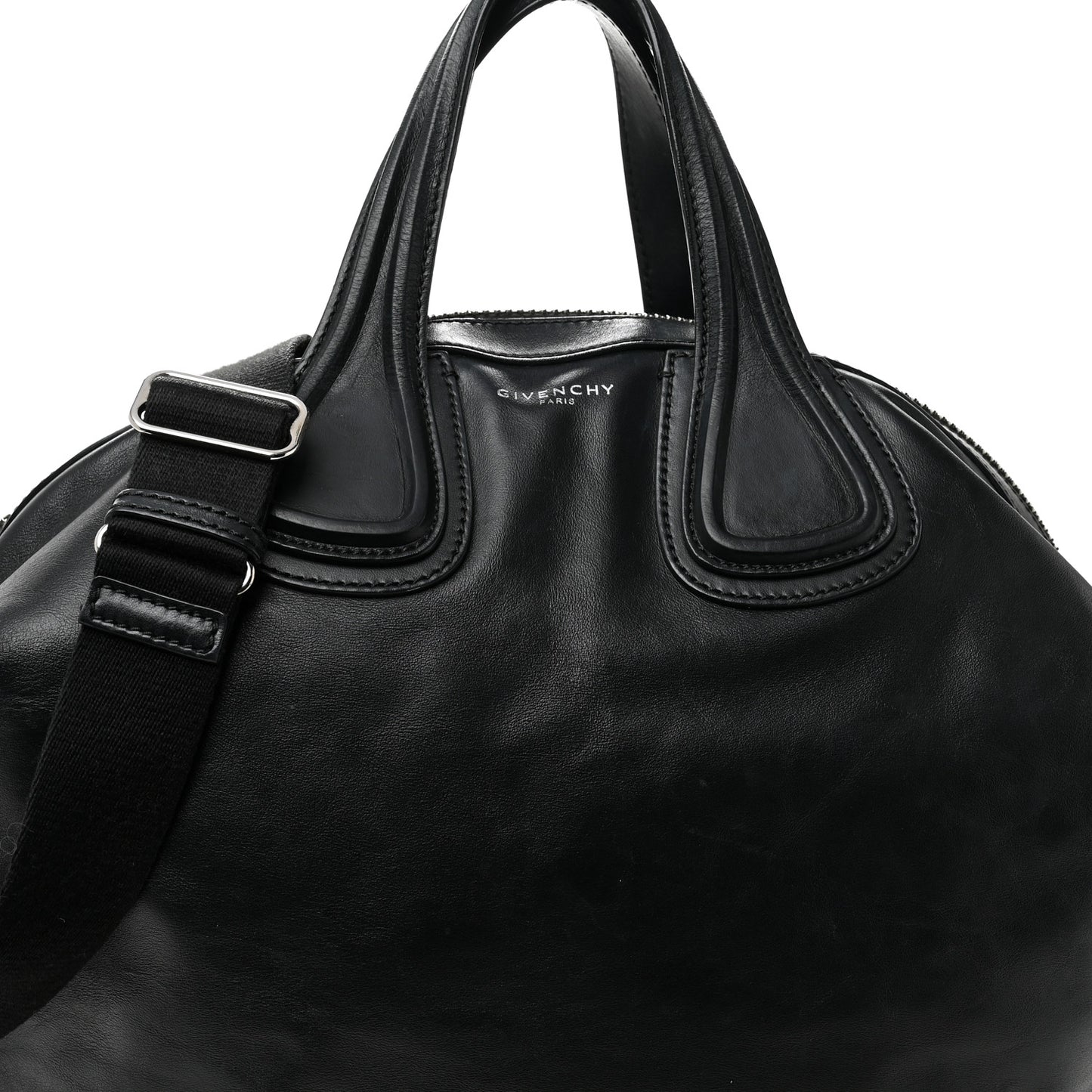 Waxed Calfskin Medium Nightingale Logo Strap Black
