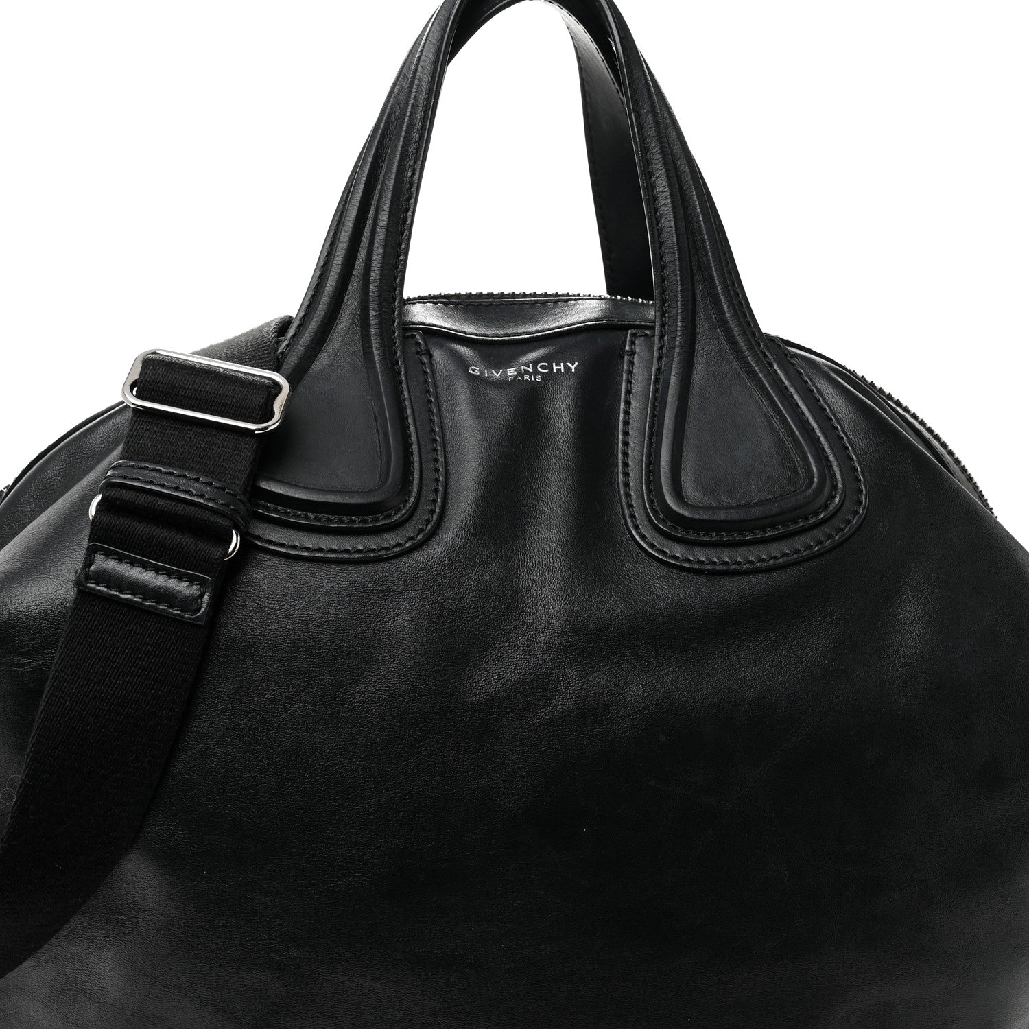 Givenchy Waxed Calfskin Medium Nightingale Logo Strap Black 8 of 11