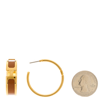 Hermes Box Calfskin Olympe Hoop Earrings Cannelle 2 of 5