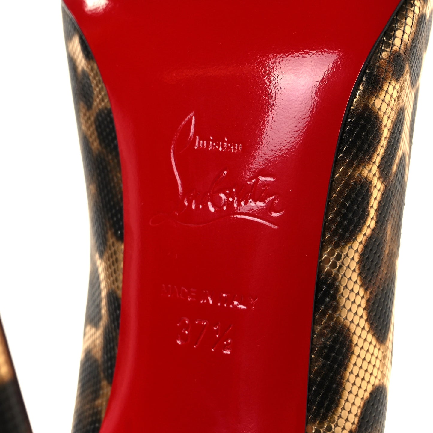 Calfskin Coin Leopard Print Hot Chick 100 Pumps 37.5 Gold