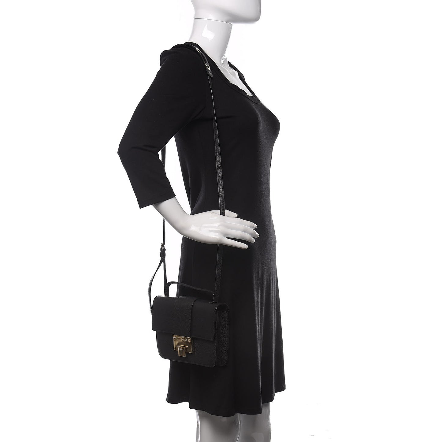 Grainy Pebbled Rebel Crossbody Bag Black
