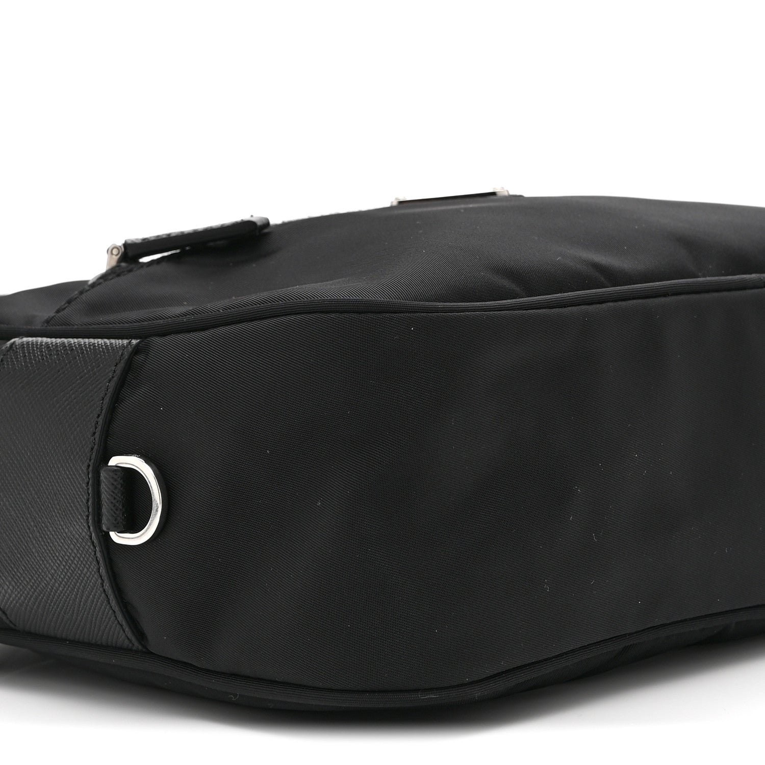 Prada Re-Nylon Vela Saffiano Pocket Double Zip Shoulder Bag Black 9 of 10