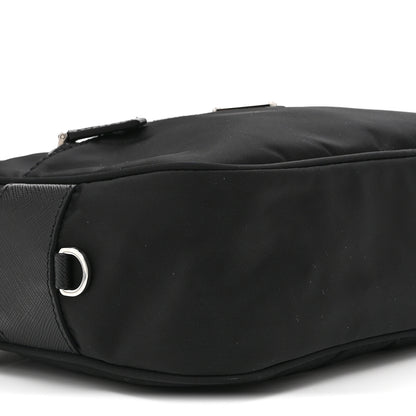 Prada Re-Nylon Vela Saffiano Pocket Double Zip Shoulder Bag Black 9 of 10