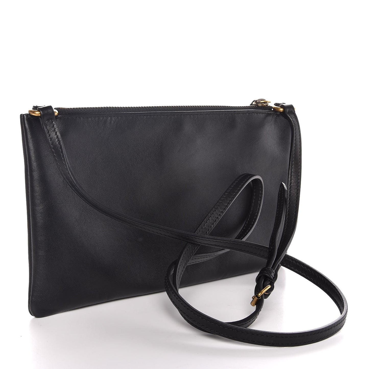 Calfskin Matelasse Small GG Marmont Double Zip Shoulder Bag Black