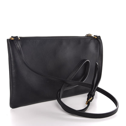Gucci Calfskin Matelasse Small GG Marmont Double Zip Shoulder Bag Black 5 of 12