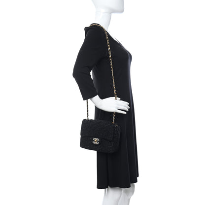 Chanel Tweed Quilted Mini Crystal CC Square Flap Black 2 of 11