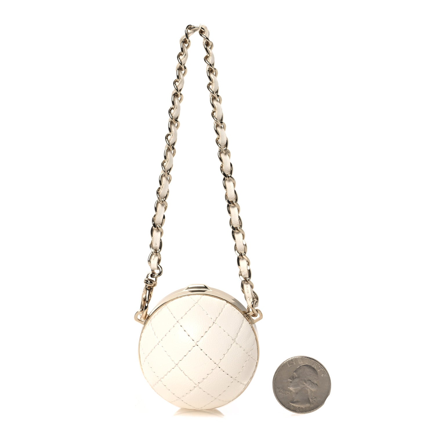 Chanel Lambskin Quilted Sphere Mini Bag Charm Beige 2 of 5