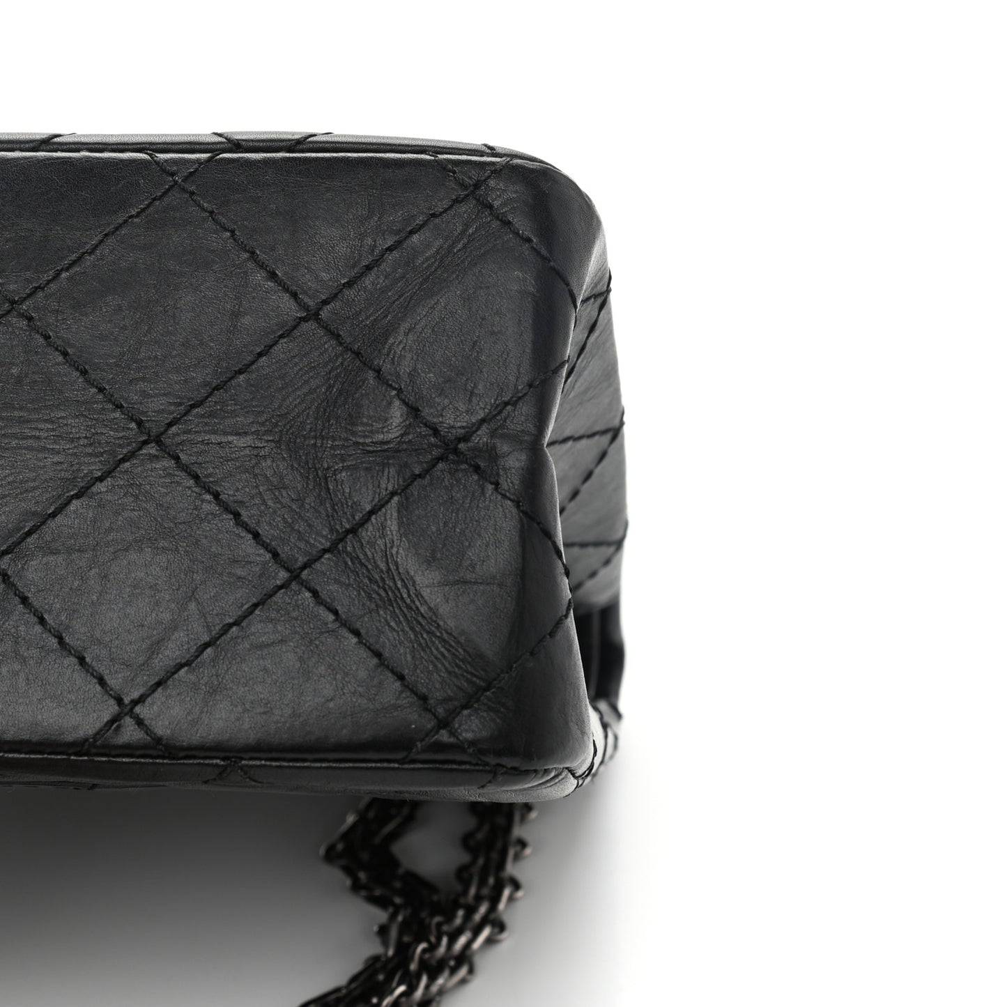 Aged Calfskin Quilted 2.55 Reissue 226 Flap Black