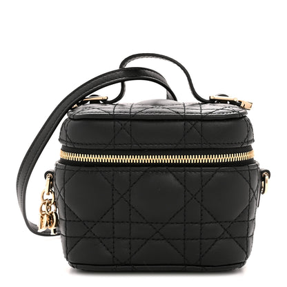 Christian Dior Lambskin Cannage Micro Lady Dior Vanity Case Black 1 of 11