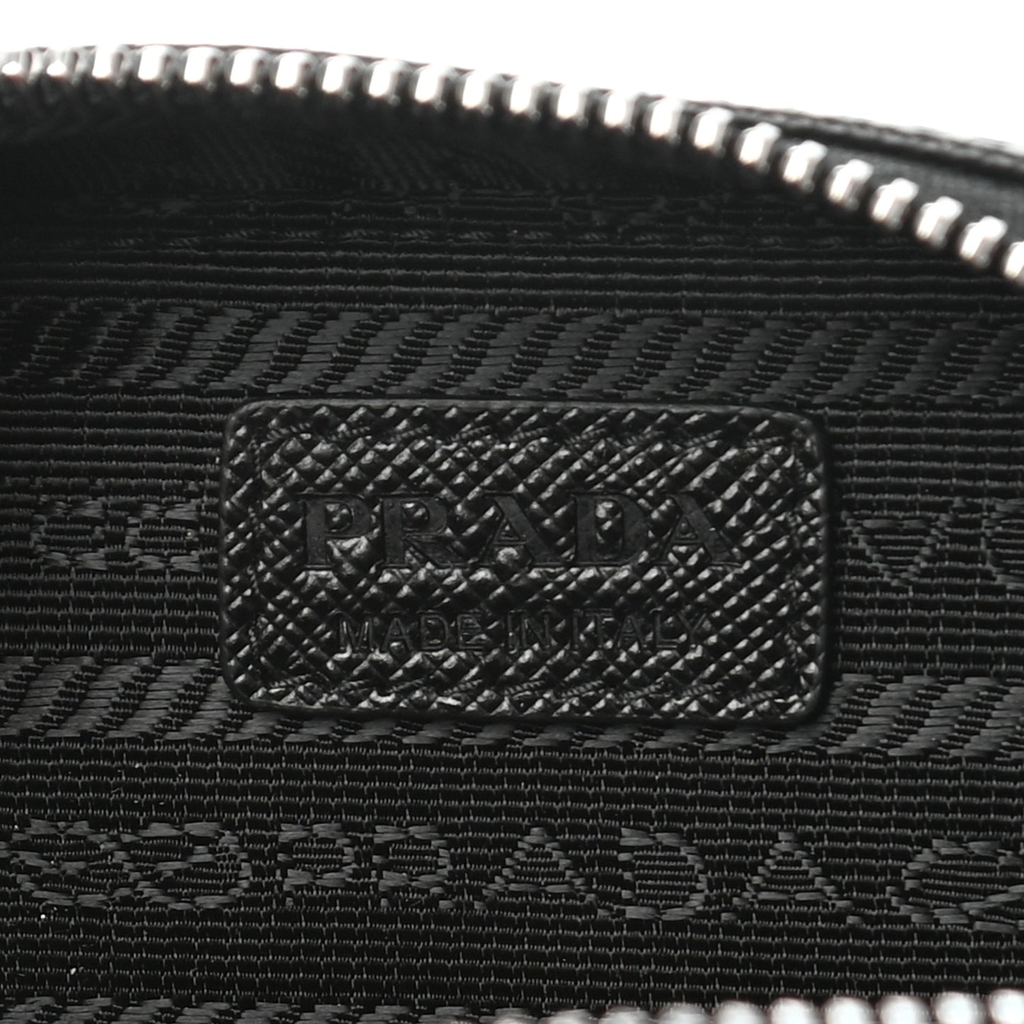 Saffiano Travel Metal Triangle Logo Mini Pouch Shoulder Bag Black