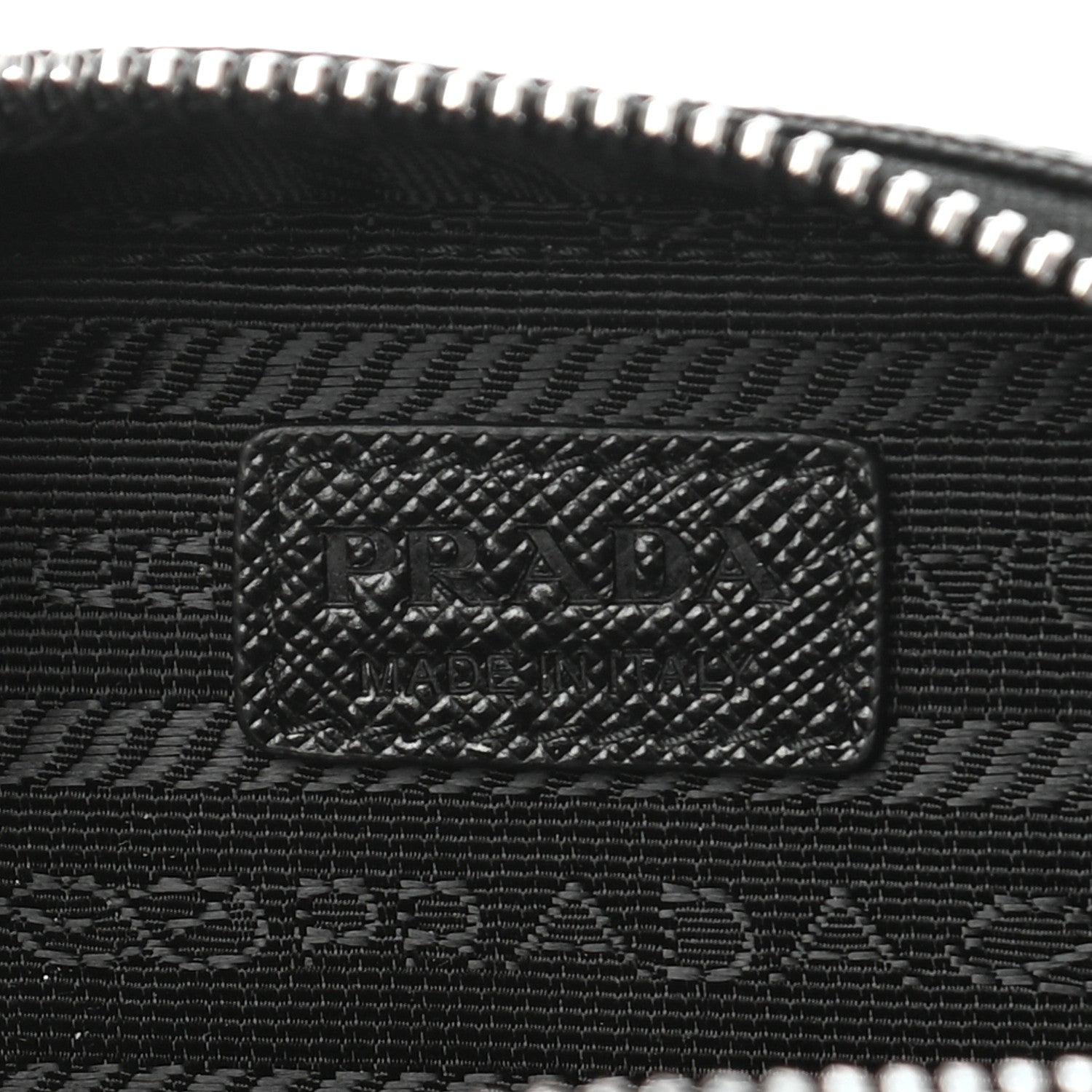 Prada Saffiano Travel Metal Triangle Logo Mini Pouch Shoulder Bag Black 6 of 6