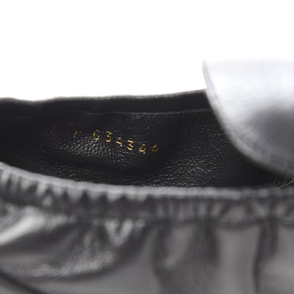 Chanel Laminated Lambskin Womens Quilted Elastic CC Moccasin Loafers 38.5 Black 8 of 9