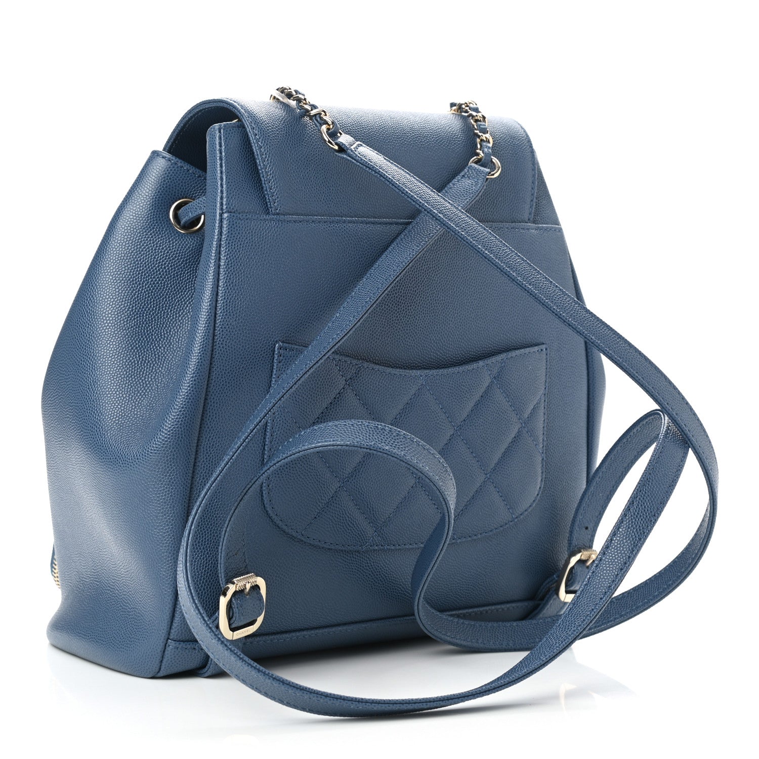 Chanel Caviar Quilted Business Affinity Backpack Blue 2 of 9