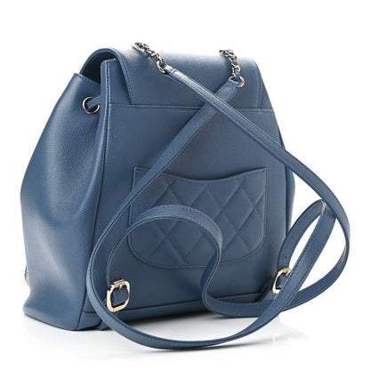 Chanel Caviar Quilted Business Affinity Backpack Blue 2 of 9