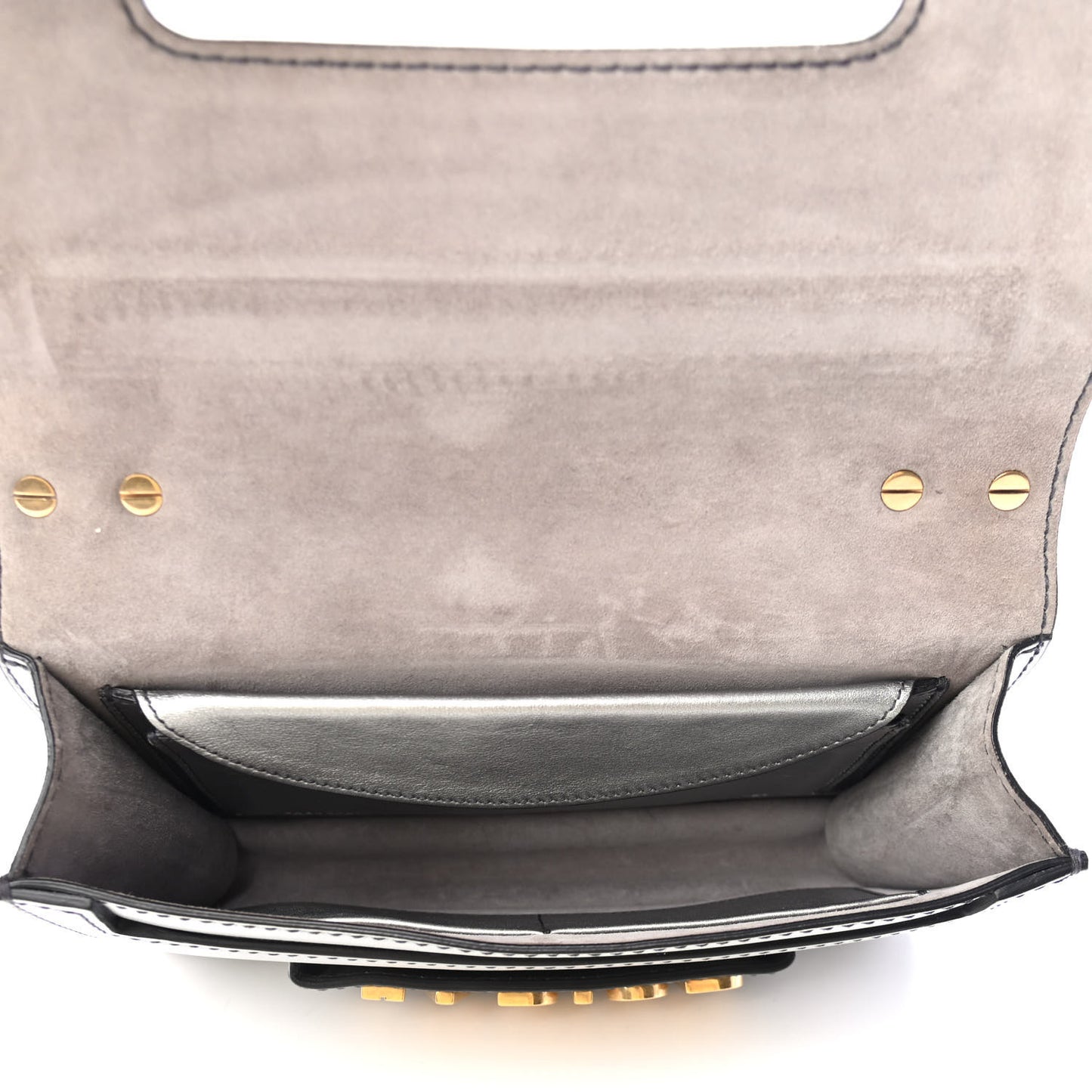 Metallic Calfskin J'Adior Chain Flap Bag Silver