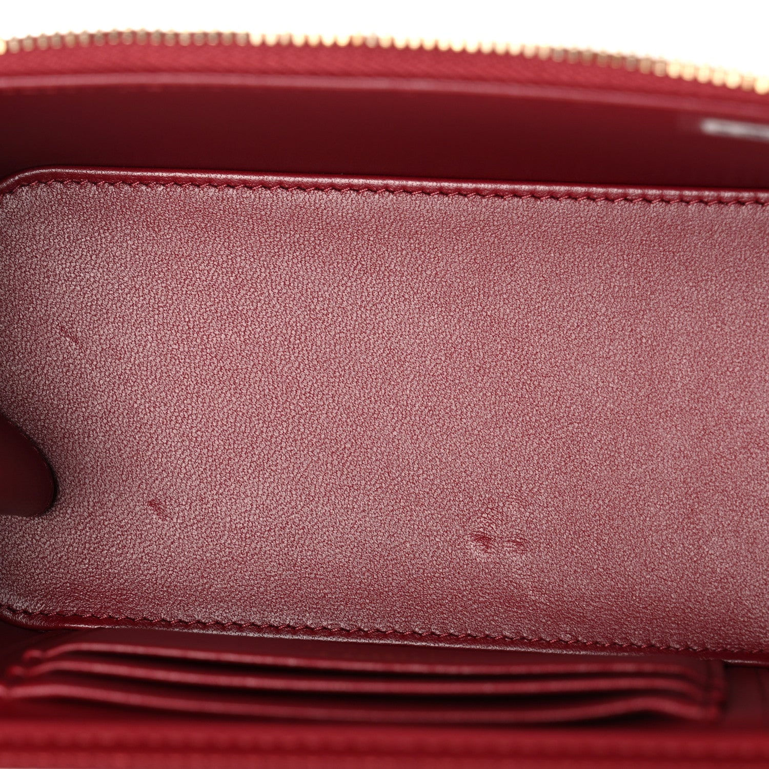 Chanel Lambskin Quilted Small Top Handle Vanity Case With Chain Burgundy 5 of 11