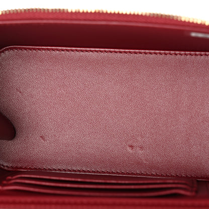 Chanel Lambskin Quilted Small Top Handle Vanity Case With Chain Burgundy 5 of 11