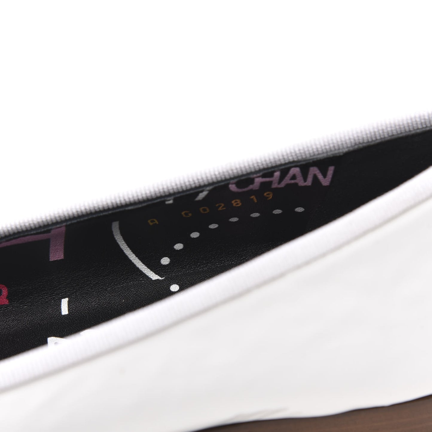 Shiny Crumpled Lambskin CC Cap Toe Ballerina Flats 36.5 White