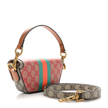 Gucci X DANS LE VERT GG Supreme Monogram Cuoio Web Mini Retro Interlocking G Top Handle Beige Rosso Ebony Harness Brown 3 of 12