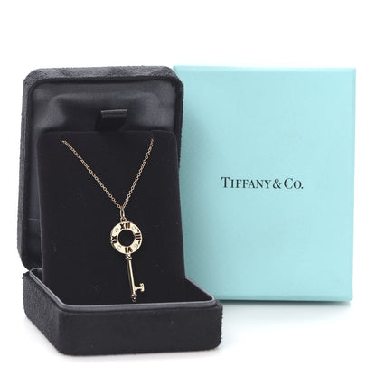 Tiffany 18K Rose Gold Diamond Atlas Pierced Key Pendant Necklace 6 of 6