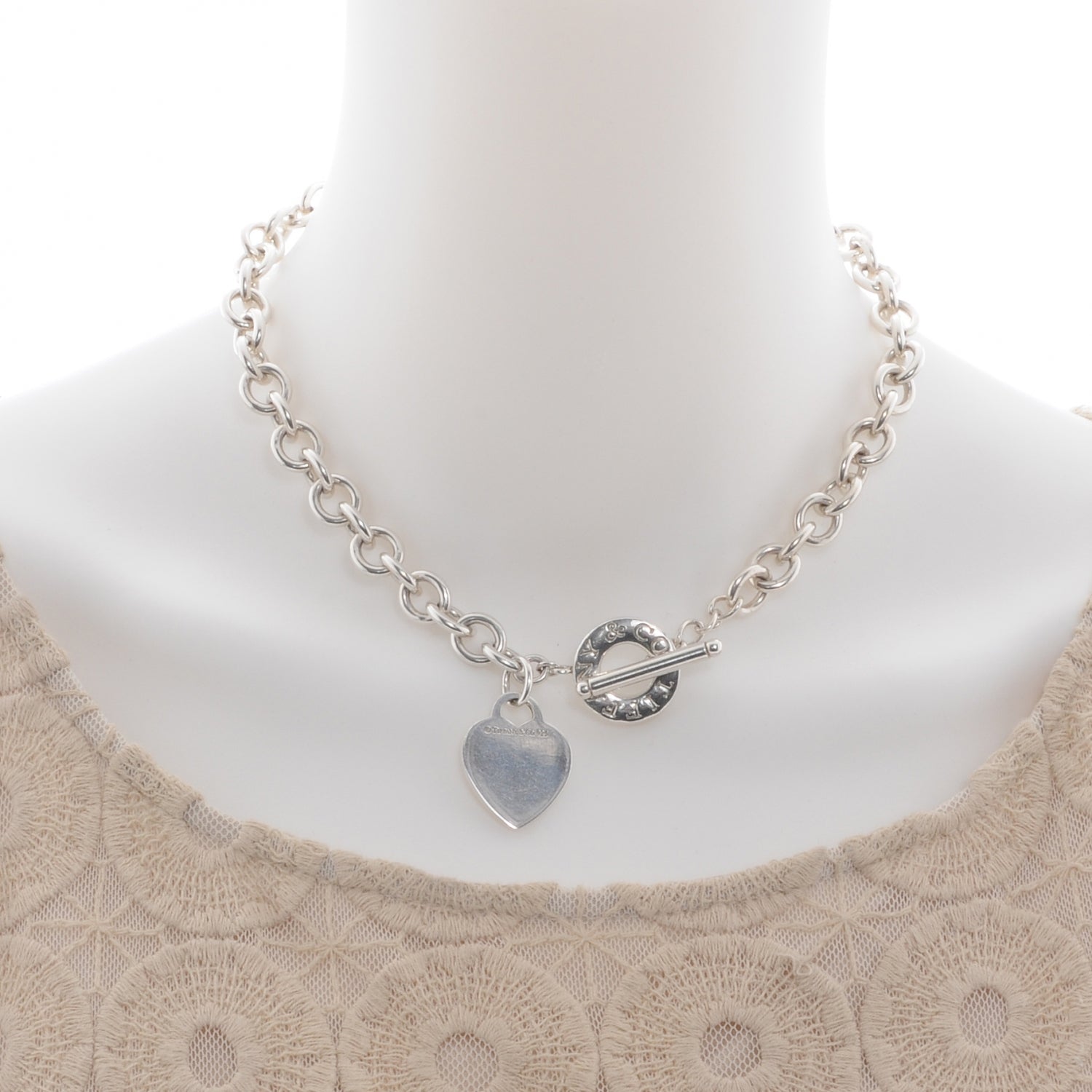 Tiffany Sterling Silver Heart Tag Toggle Necklace 2 of 6