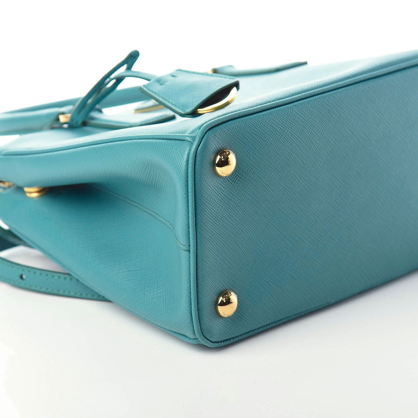 Saffiano Mini Galleria Double Zip Tote Turchese