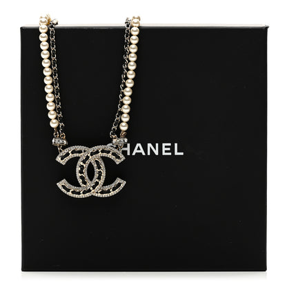 Chanel Crystal Pearl Lambskin CC Chain Choker Gold Black 6 of 6