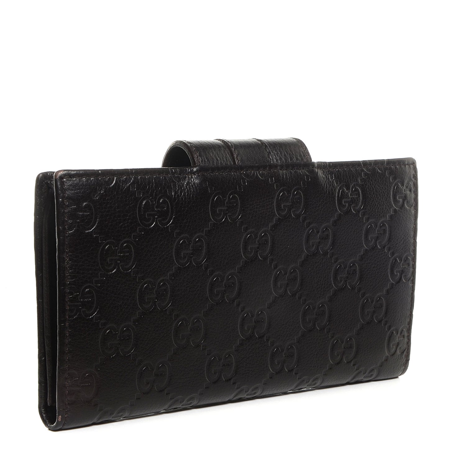 Guccissima Ladies Web Long Wallet Chocolate