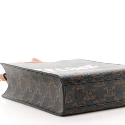 Celine Triomphe Canvas Calfskin Mini Vertical Cabas Tan 7 of 8