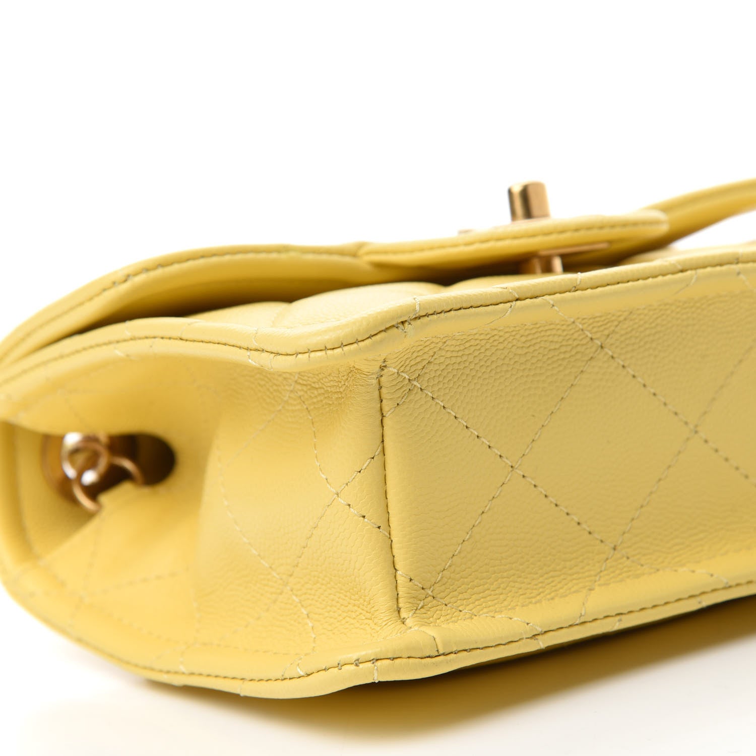 Chanel Caviar Quilted Mini Sweet Classic Flap Yellow 6 of 10