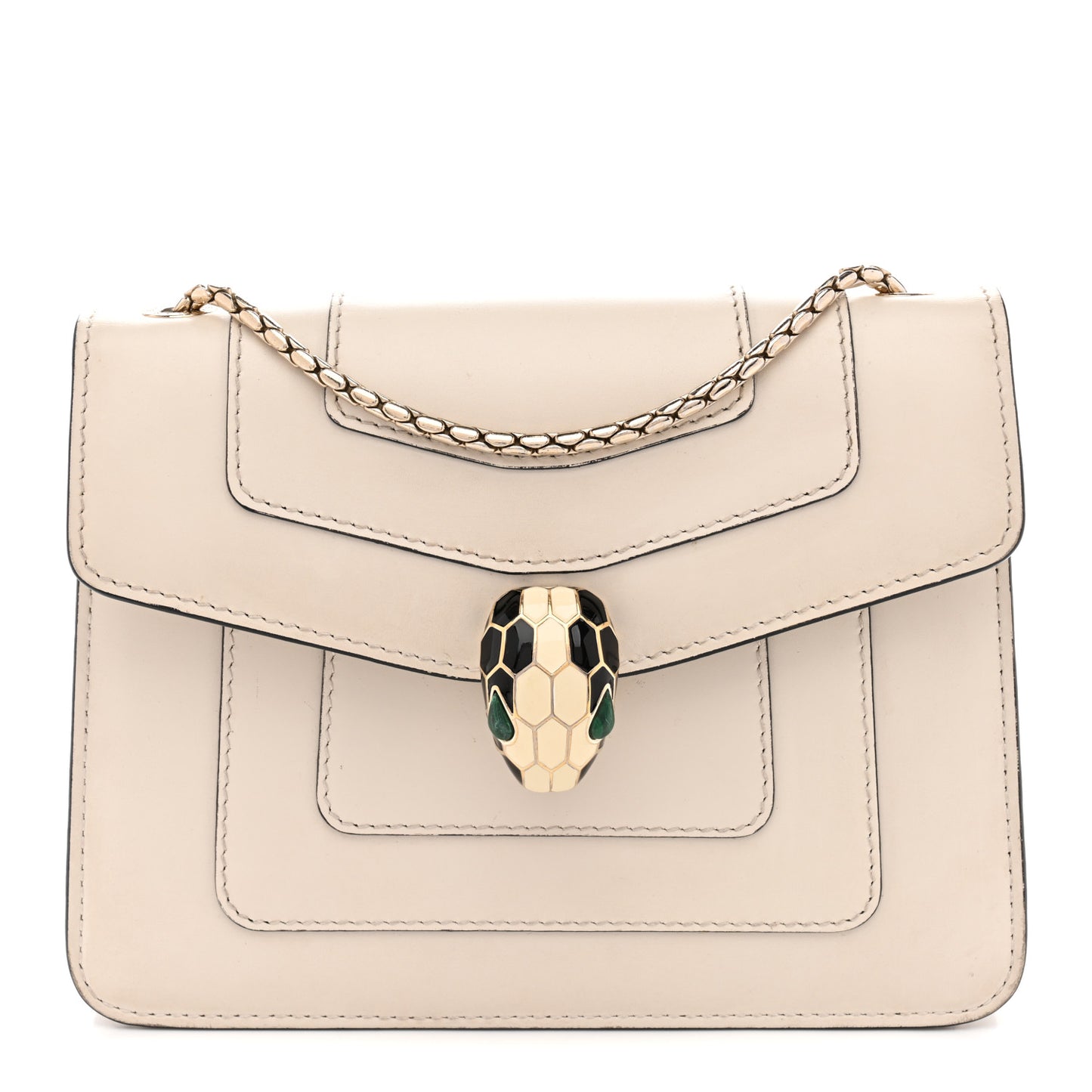 Calfskin Small Serpenti Forever Crossbody Bag White Agate
