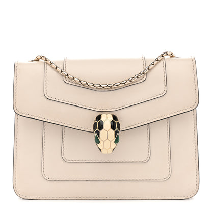 Bulgari Calfskin Small Serpenti Forever Crossbody Bag White Agate 1 of 13