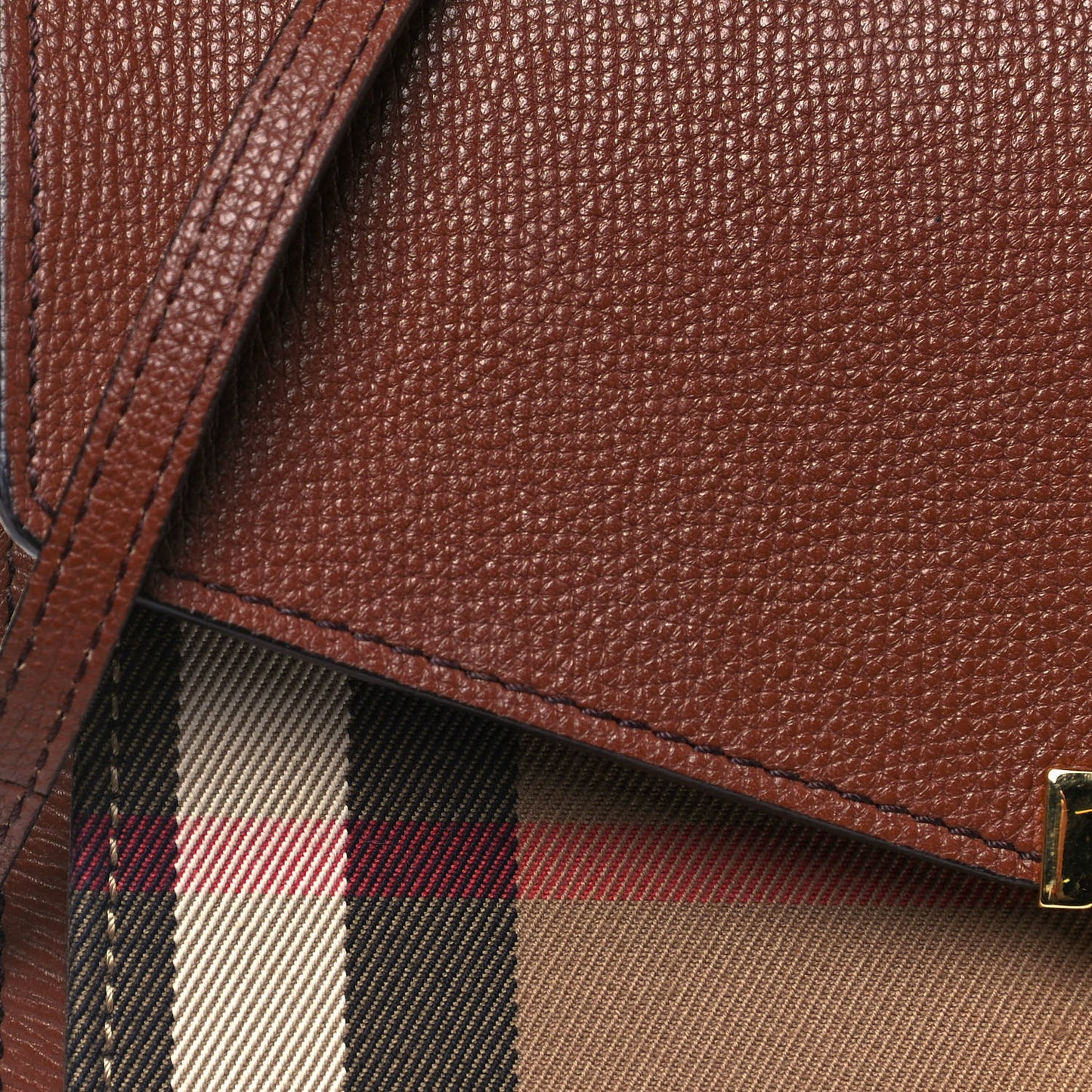 Derby Calfskin House Check Small Macken Crossbody Bag Tan