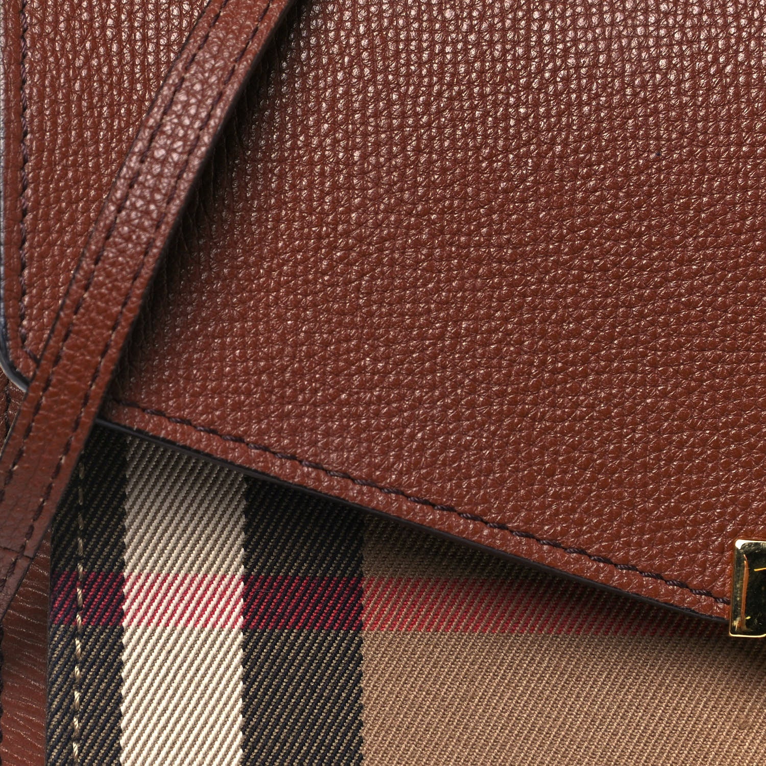 Burberry Derby Calfskin House Check Small Macken Crossbody Bag Tan 8 of 12