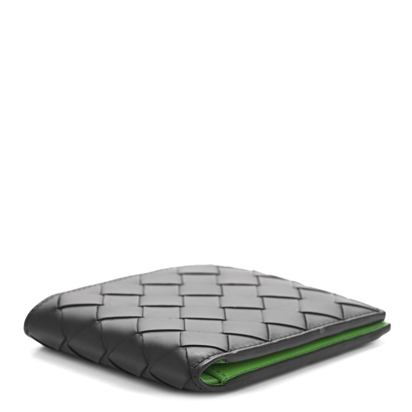 Nappa Maxi Intrecciato Bi-Fold Wallet Black