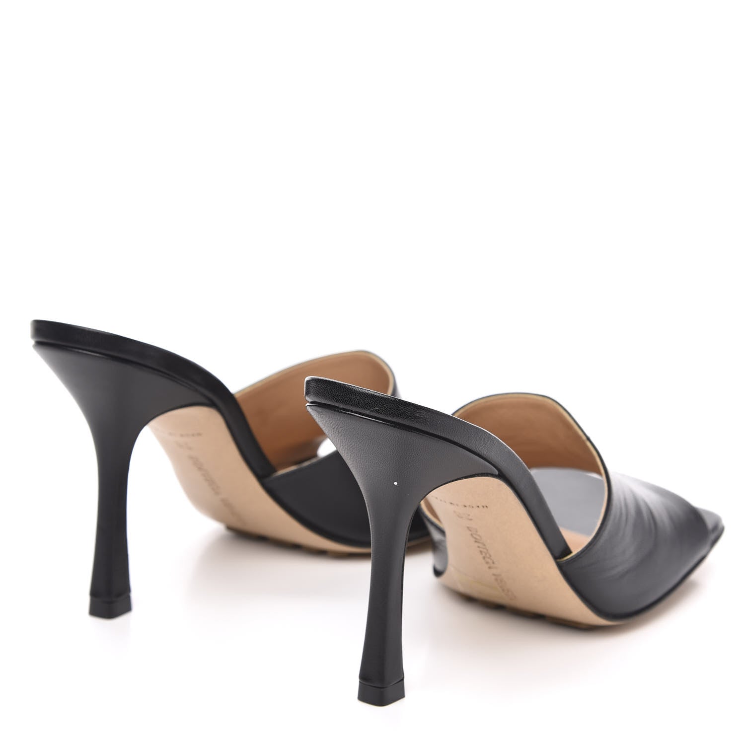 Bottega Veneta Lambskin Stretch Mule Sandals 38 Black 4 of 9