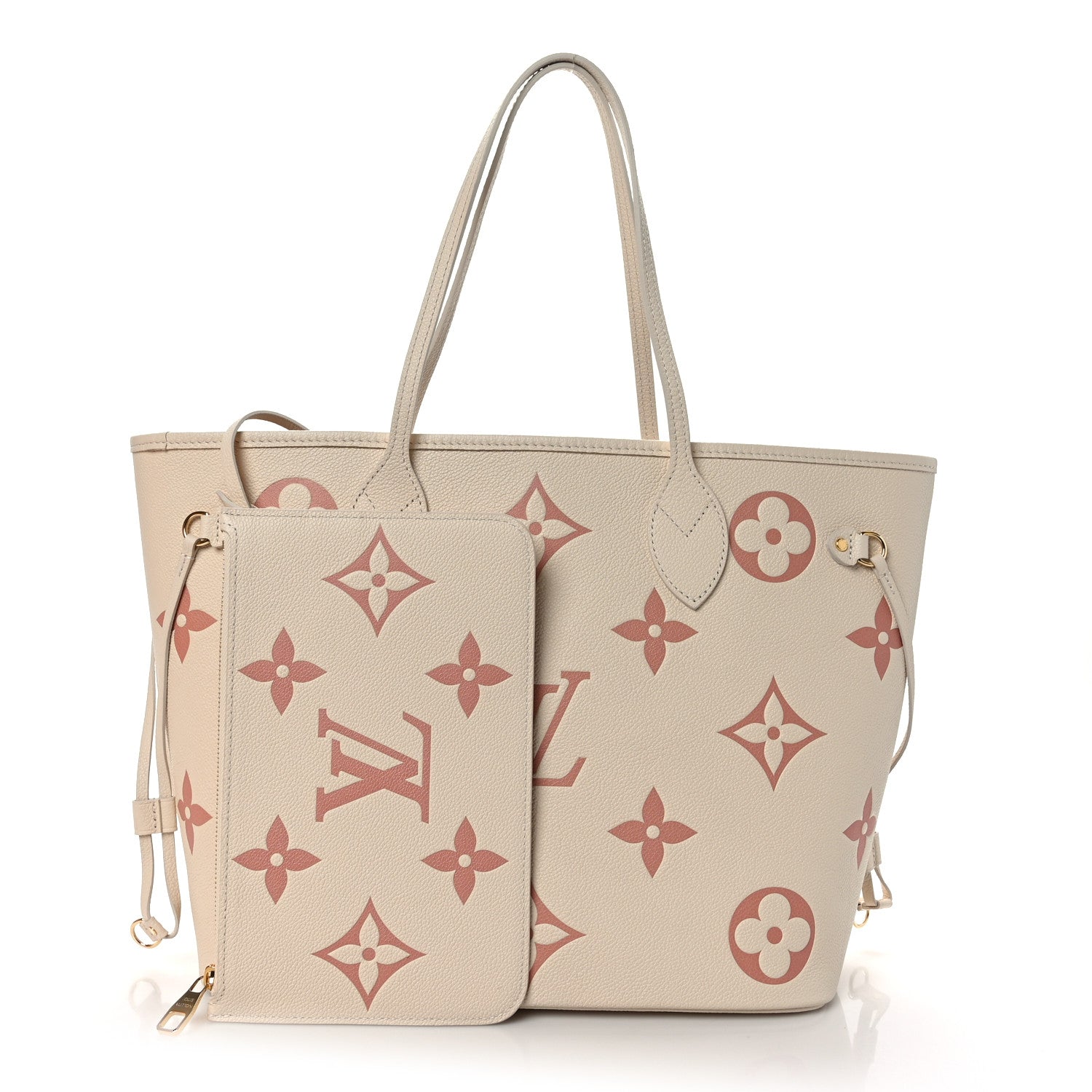 Louis Vuitton Empreinte Monogram Giant Neverfull MM Creme Rose Trianon 1 of 8