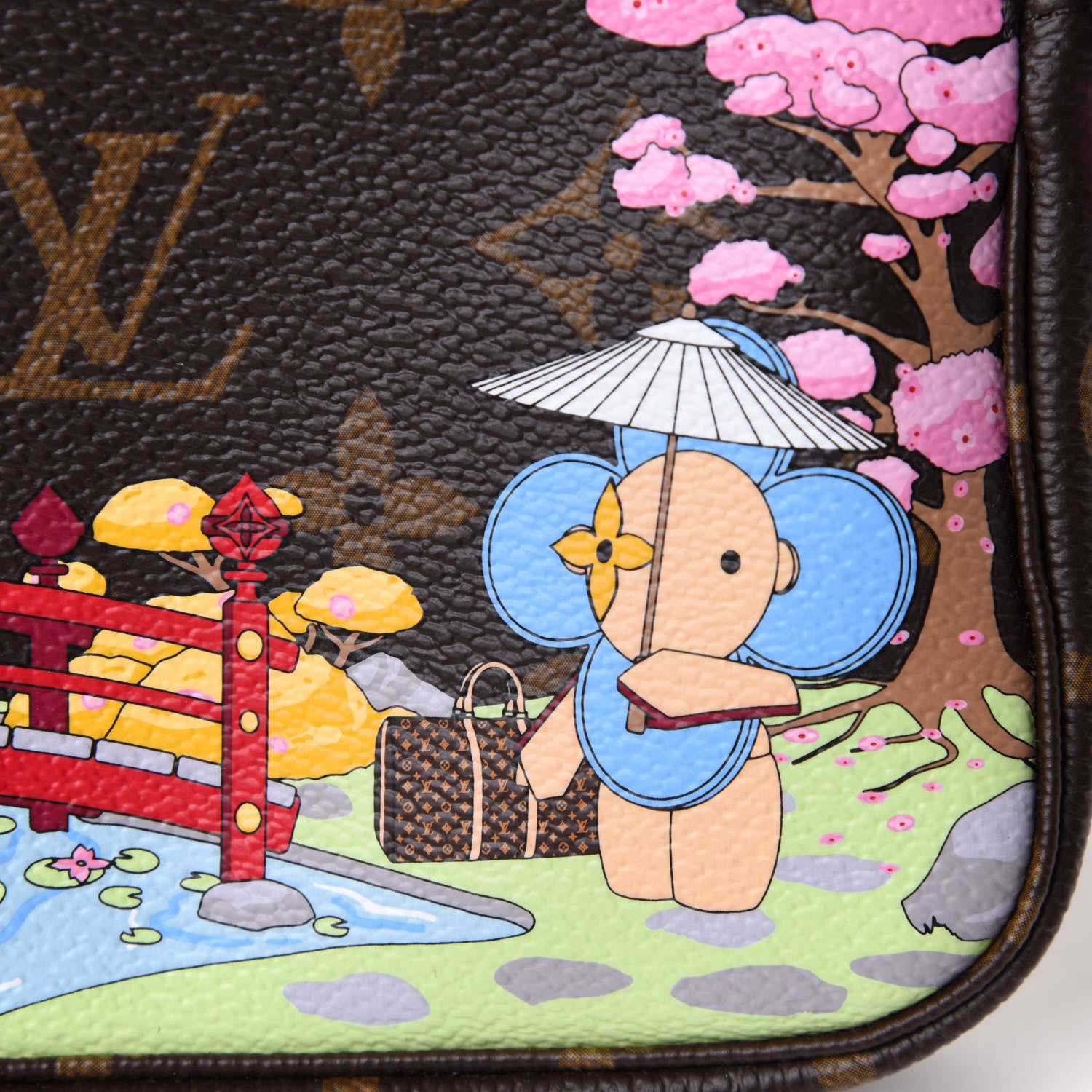 Louis Vuitton Monogram 2021 Christmas Animation Japanese Garden Mini Pochette Accessories Wisteria Pink 8 of 8